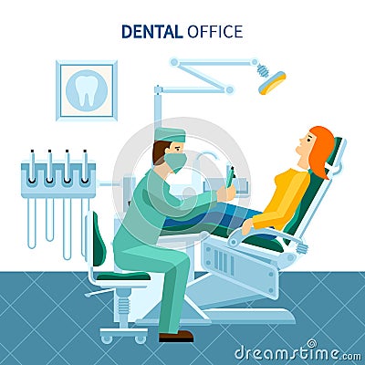 Dental Office Poster Vector Illustration