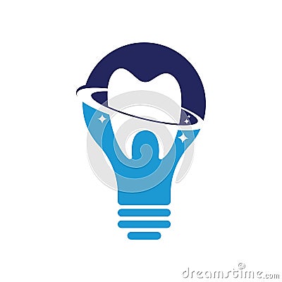 Dental planet bulb shape concept vector logo design. Vector Illustration