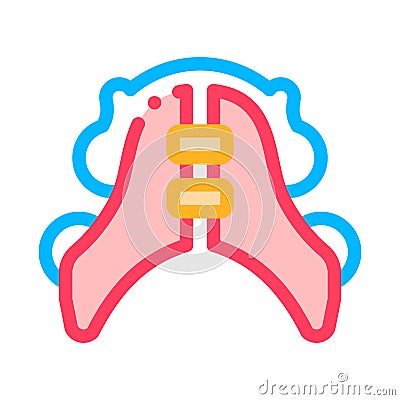 Dental Plate Stomatology Vector Thin Line Icon Vector Illustration