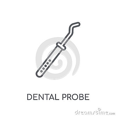 Dental Probe linear icon. Modern outline Dental Probe logo conce Vector Illustration
