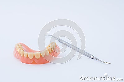 Dental prosthesis and instrumental Stock Photo