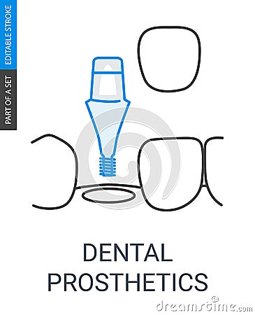 Dental prosthetics icon Vector Illustration