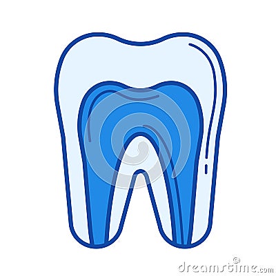 Dental pulp line icon. Vector Illustration