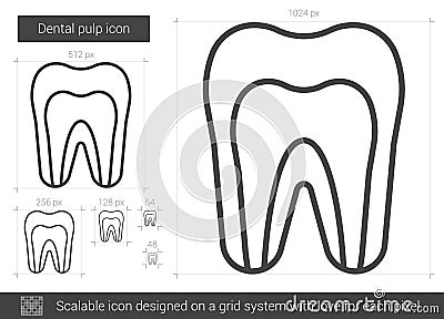 Dental pulp line icon. Vector Illustration