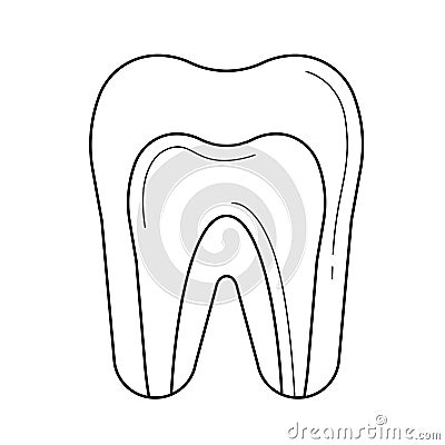 Dental pulp line icon. Vector Illustration