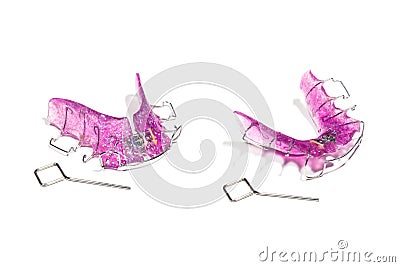 Dental removable brace, Orthodontic . Invisible braces Stock Photo