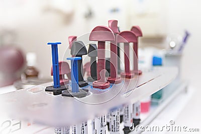 Dental resin filling materials syringe for restorative dentistry Stock Photo