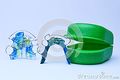 Dental retainer closeup Stock Photo