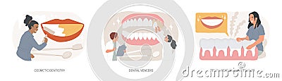 Dental service isolated concept vector illustration set. Vector Illustration