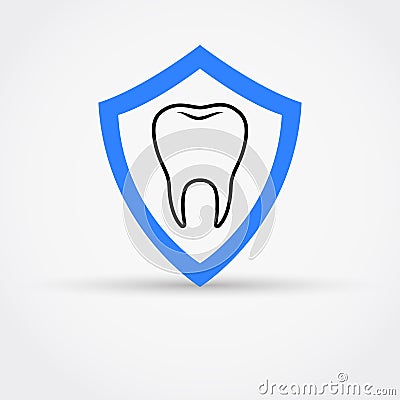 Dental Shield Tooth Protection. Vector Illustration