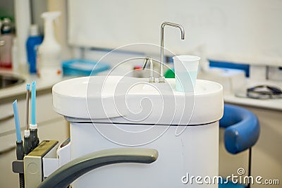 Dental Surgery Equipment - Suction Unit with Spittoon Stock Photo
