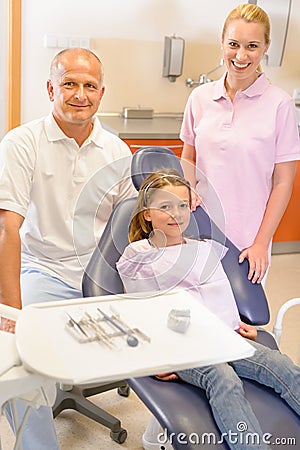 Dental team in stomatology clinic with child Stock Photo