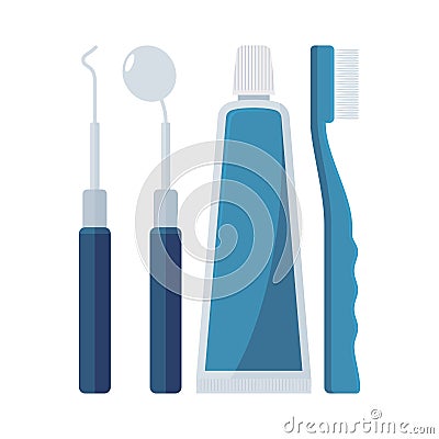 Dental tool vector design, isolated on blue background Vector Illustration