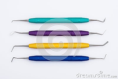 Dental tools on a white background Stock Photo