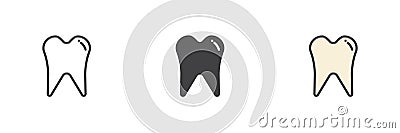Dental tooth different style icon set Vector Illustration