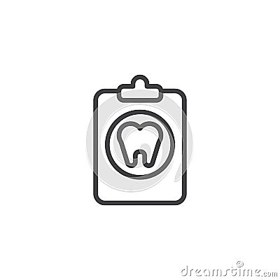 Dental tooth document outline icon Vector Illustration