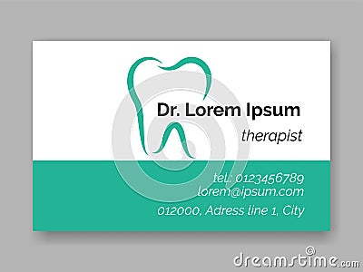 Dental tooth logo icon for dentist business card. Vector stomatology dental care design template of tooth symbol for dentistry cli Vector Illustration