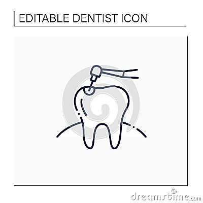 Dental treatment line icon Vector Illustration