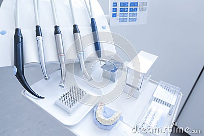 Dental treatment tools with nozzles Stock Photo
