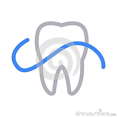 dental vector color line icon Vector Illustration