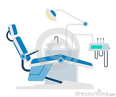 Dental workplace with tools vector icon flat isolated Vector Illustration