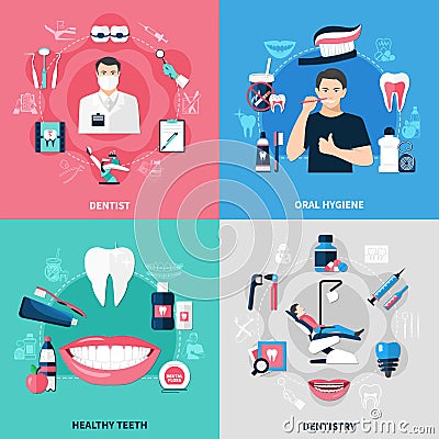 Dental 2x2 Design Concept Vector Illustration