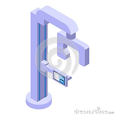 Dental xray device icon isometric vector. Body radiology Vector Illustration