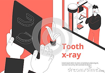 Dental Xray Isometric Composition Vector Illustration