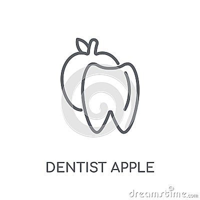 Dentist Apple linear icon. Modern outline Dentist Apple logo con Vector Illustration
