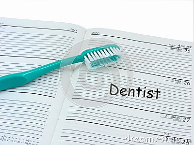 Dentist Appointment in Diary Stock Photo