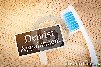 Dentist appointment tag. Stock Photo