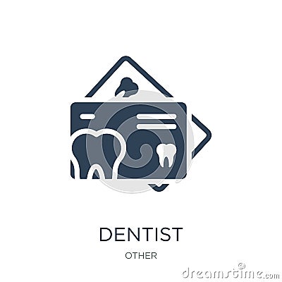 dentist business card icon in trendy design style. dentist business card icon isolated on white background. dentist business card Vector Illustration