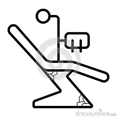 Dentist chair, orthodontics line icon. Stock Photo