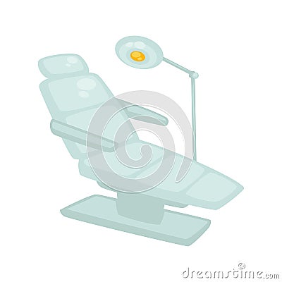 Dentist chair with standing lamp isolated on white Vector Illustration