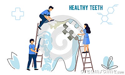 Dentist checkup Stomatology Dental Care Hygiene technology Vector Illustration