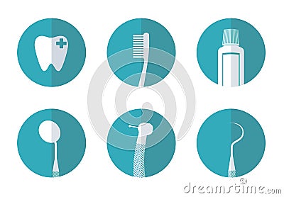 Dentist concept flat icon. Logo Vector Illustration