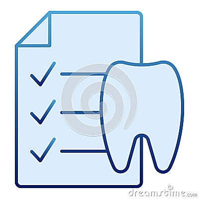 Dentist history flat icon. Medical history blue icons in trendy flat style. Stomatology document gradient style design Vector Illustration