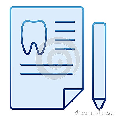 Dentist history flat icon. Medical paper blue icons in trendy flat style. Dental history gradient style design, designed Vector Illustration