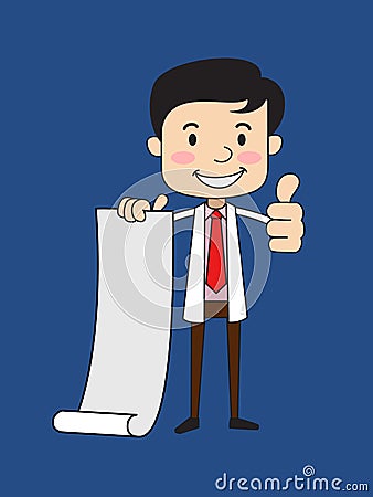 Dentist - Holding a Paper Scroll and Showing Thumbs Up Stock Photo
