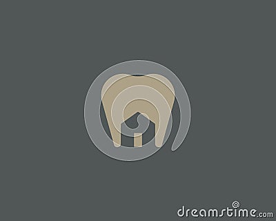 Dentist house logo design. Tooth home creative vector logo Vector Illustration