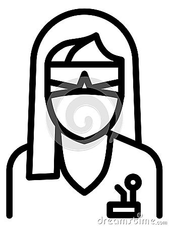 Dentist icon. Doctor in face mask. Female medical worker Vector Illustration