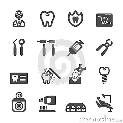 Dentist icon set, eps10 Stock Photo