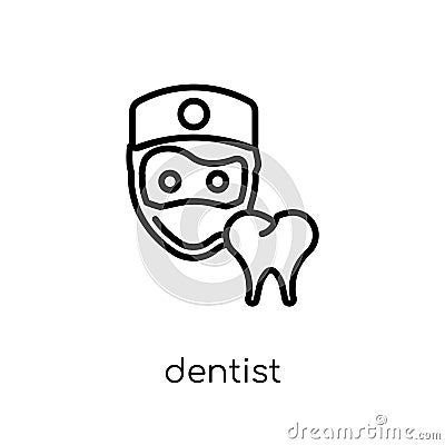 dentist icon. Trendy modern flat linear vector dentist icon on w Vector Illustration