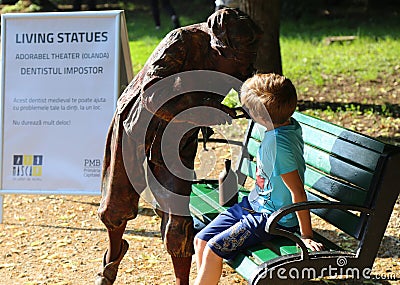 Dentist impostor - living statues Editorial Stock Photo