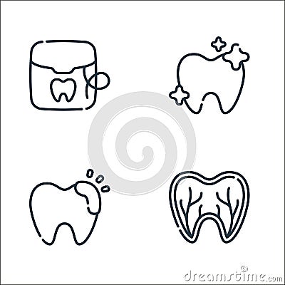 dentist line icons. linear set. quality vector line set such as nerves, temporary, tooth Vector Illustration
