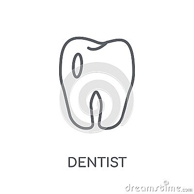 dentist linear icon. Modern outline dentist logo concept on whit Vector Illustration