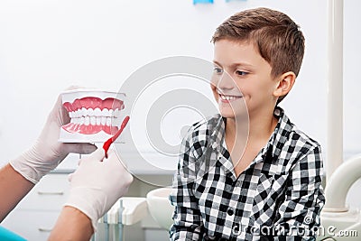 Dentist and little patient. Stock Photo