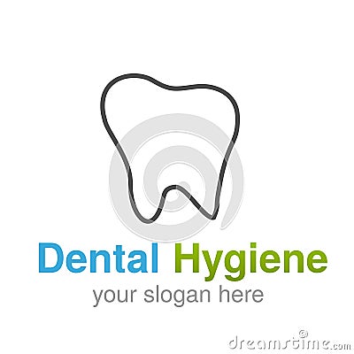 Dentist logo design template. Tooth line symbol for Dental clinic or mark for dental hygiene Vector Illustration