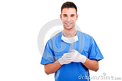 Dentist mirror and hook Stock Photo