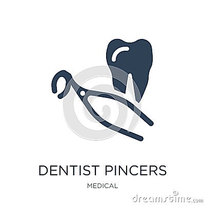 dentist pincers icon in trendy design style. dentist pincers icon isolated on white background. dentist pincers vector icon simple Vector Illustration